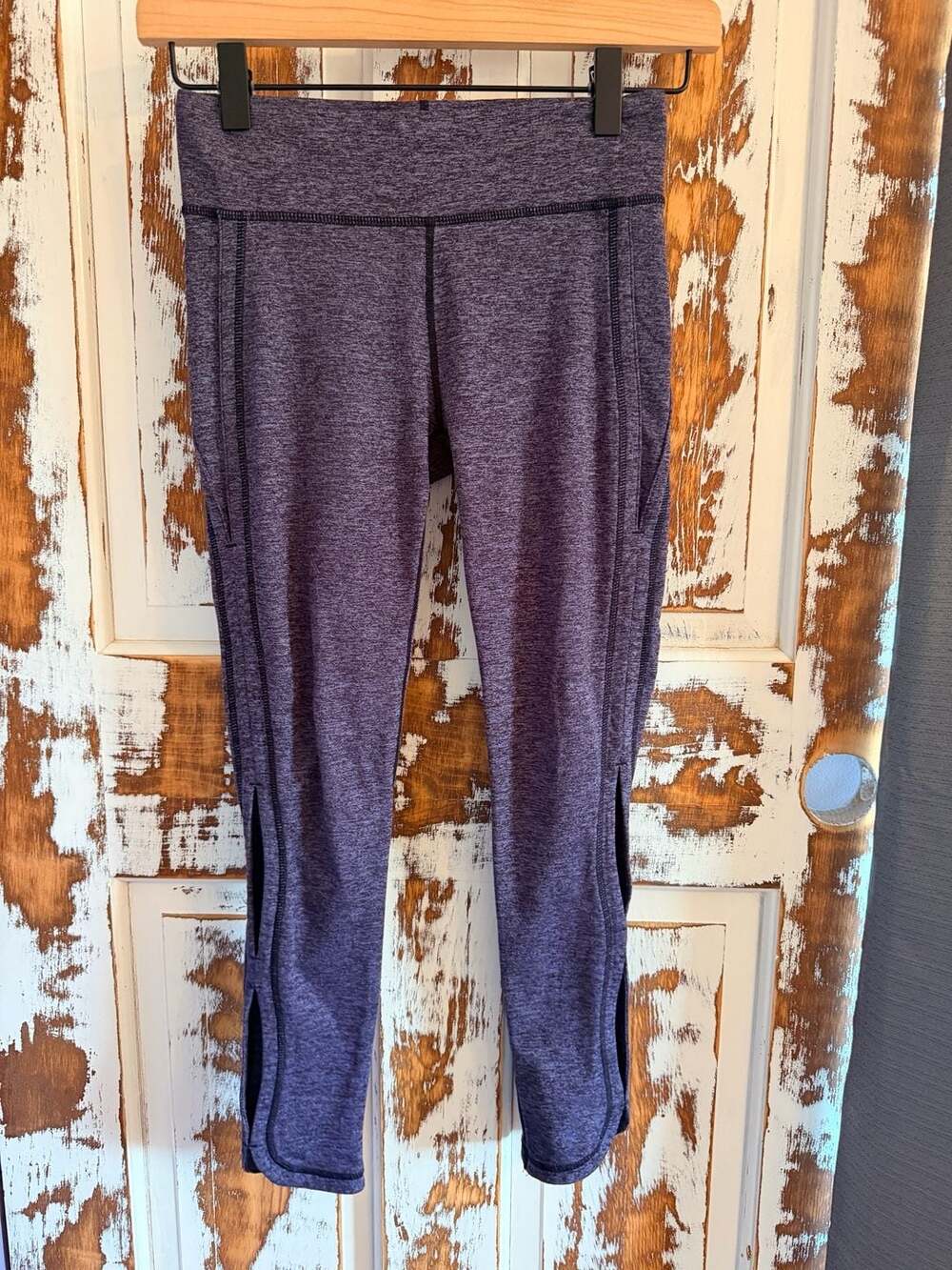 Free People Movement Infinity Leggings Heathered Purple Cutout Hem